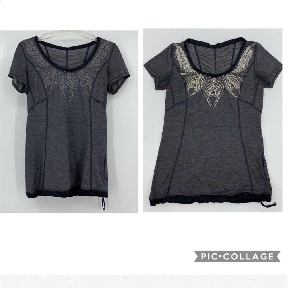 Lululemon Reflective Tech Top Gray Black Size 6